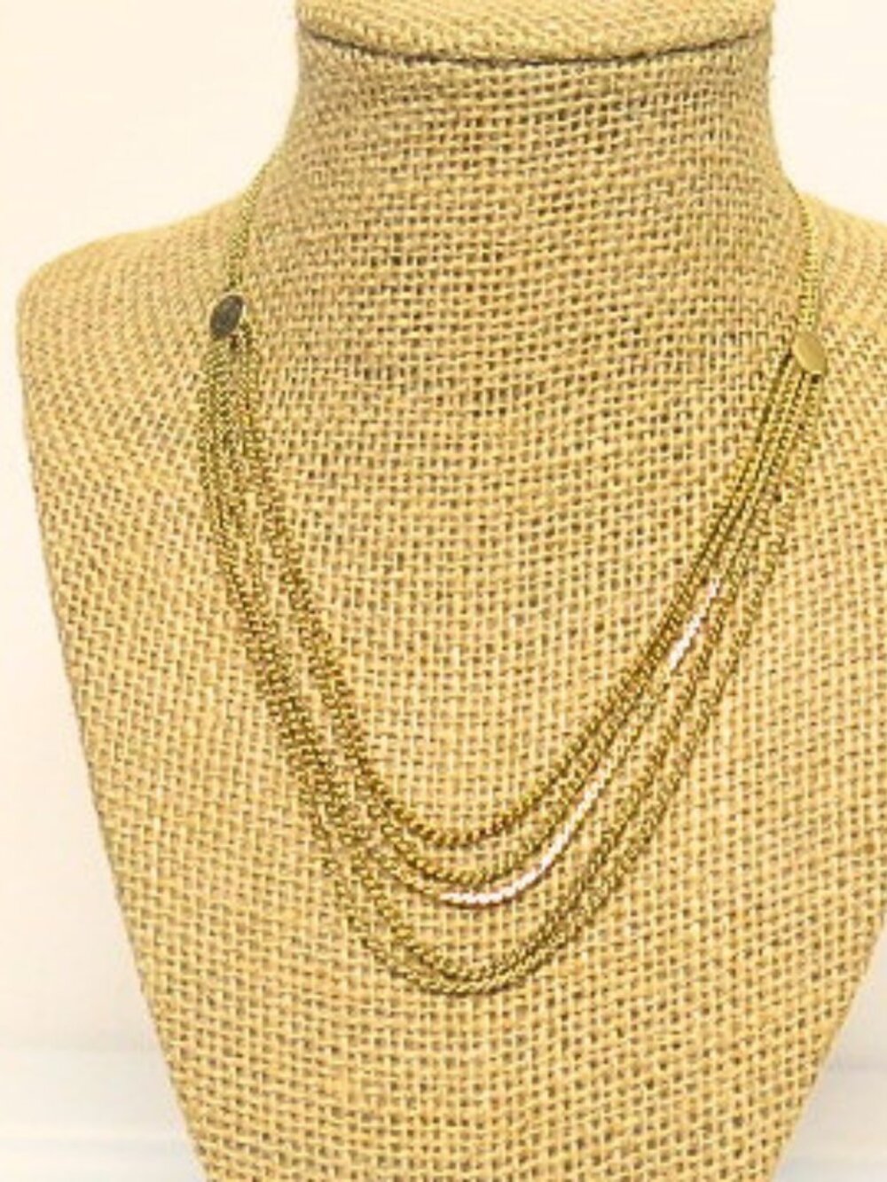 Vintage Gold Tone Multi Strand Chain Necklace Estate Jewelry Layered Statement